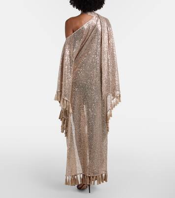 Trebbia asymmetric sequined mesh kaftan | Taller Marmo