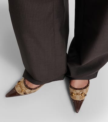 Ballerines Savoy Horsebit à finitions en cuir | Gucci