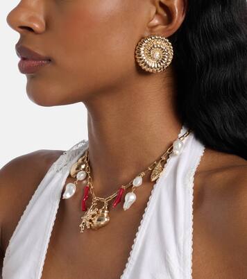 Faux pearl-embellished earrings | Self-Portrait