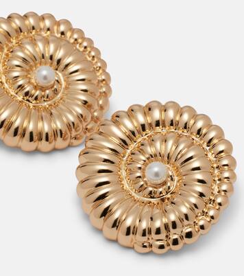 Faux pearl-embellished earrings | Self-Portrait