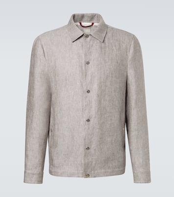 Hemdjacke aus Hanf und Leinen | Brunello Cucinelli