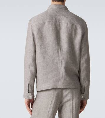 Hemdjacke aus Hanf und Leinen | Brunello Cucinelli