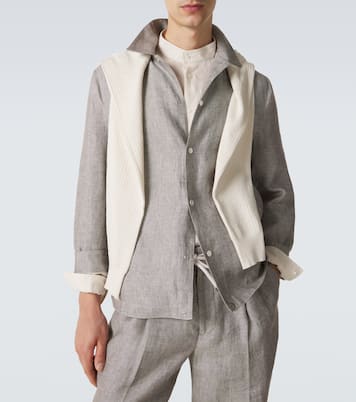 Hemdjacke aus Hanf und Leinen | Brunello Cucinelli