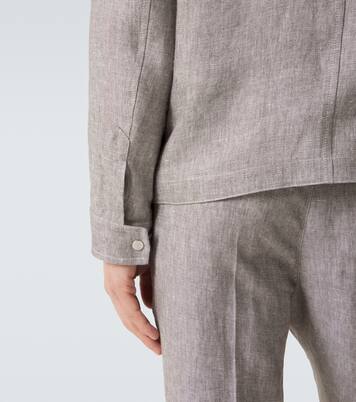 Hemdjacke aus Hanf und Leinen | Brunello Cucinelli