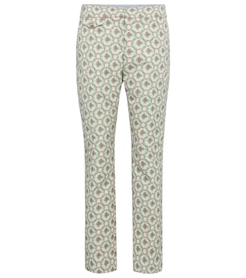 Pantalon droit à taille basse en jacquard de coton mélangé | Rabanne