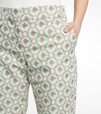 Pantalon droit à taille basse en jacquard de coton mélangé | Rabanne
