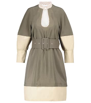 Belted silk-blend poplin minidress | Chloé