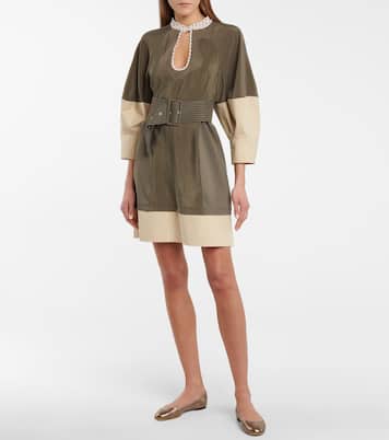 Belted silk-blend poplin minidress | Chloé