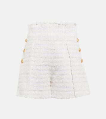 Shorts en tweed de tiro alto | Balmain