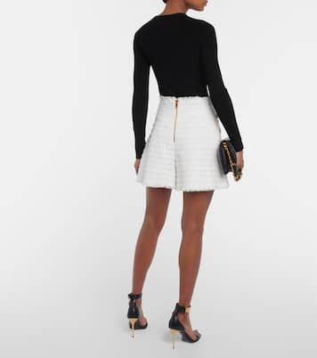 Shorts en tweed de tiro alto | Balmain