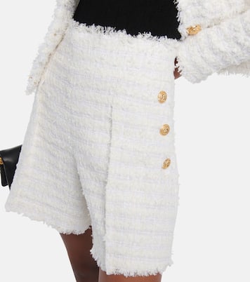 Shorts en tweed de tiro alto | Balmain