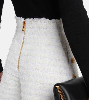 Shorts en tweed de tiro alto | Balmain