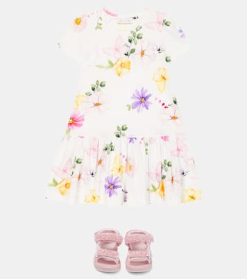 Floral cotton-blend dress | Monnalisa