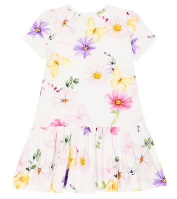 Floral cotton-blend dress | Monnalisa