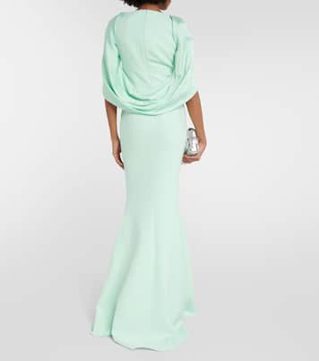Robe cape longue en crêpe | Safiyaa