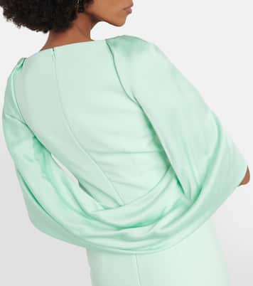 Robe cape longue en crêpe | Safiyaa