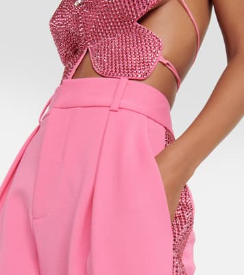 Pantalon ample en laine à ornements | Area