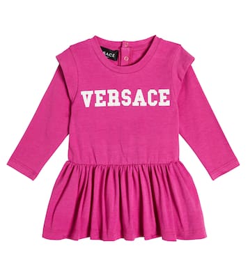 Bébé – Robe en coton mélangé à logo | Versace Kids