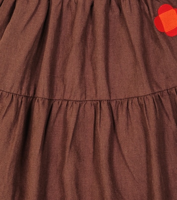 Gonna in misto lino e cotone con ruches | Jellymallow