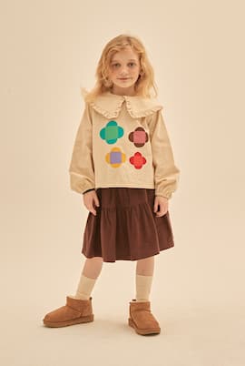 Gonna in misto lino e cotone con ruches | Jellymallow