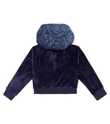 Barocco embellished velvet hoodie | Versace Kids