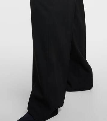 Pantalon ample à taille mi-haute en laine | Balenciaga