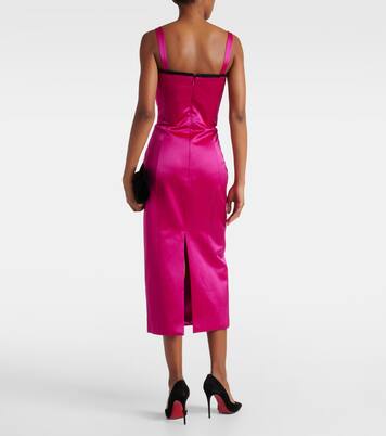 Robe midi en satin à ornements | Miss Sohee