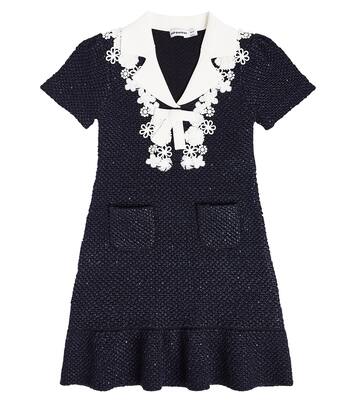 Lace-trimmed knit dress | Self-Portrait Kids