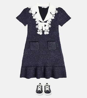 Lace-trimmed knit dress | Self-Portrait Kids
