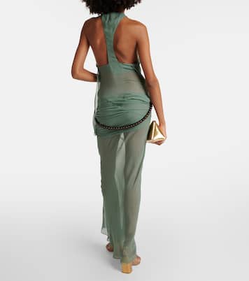 Robe longue en soie à perles | Christopher Esber