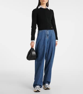 VLogo Easyjog leather-trimmed sneakers | Valentino Garavani