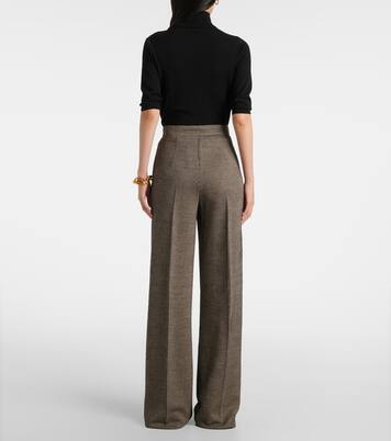 Gerade Hose Cognac aus einem Wollgemisch | Max Mara