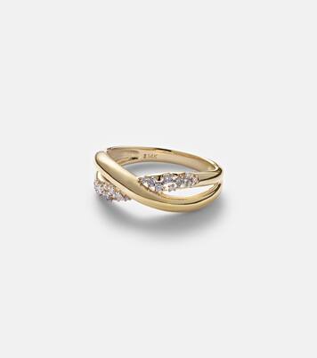 Bague Glitterati Kiss en or 14 ct et diamants | Stone and Strand