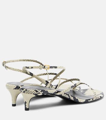 Loop 35 snake-effect leather sandals | Khaite