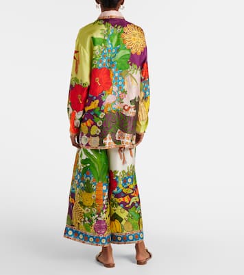 Bedrucktes Hemd Tiger aus Seiden-Twill | Alémais