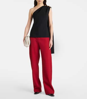 Knot caped draped crêpe top | Bottega Veneta