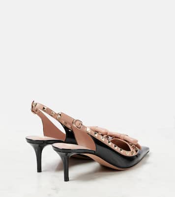 Rockstud 60 patent leather slingback pumps | Valentino Garavani