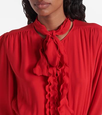 فستان ميدي بزمزمة من جورجيت الحرير | Valentino