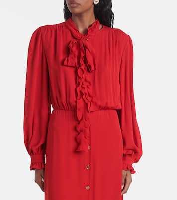 فستان ميدي بزمزمة من جورجيت الحرير | Valentino