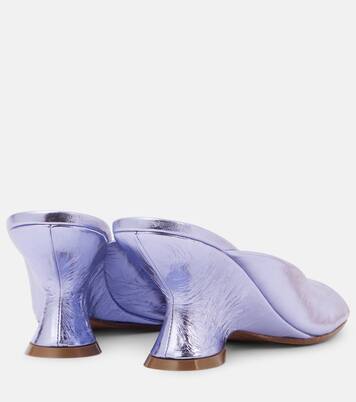 Metallic leather wedge mules | Dries Van Noten