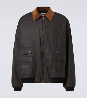 Bomberjacke aus Baumwollpopeline mit Cord | Miu Miu