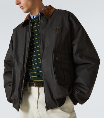 Bomberjacke aus Baumwollpopeline mit Cord | Miu Miu