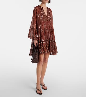 Vestido corto de algodón estampado | Juliet Dunn