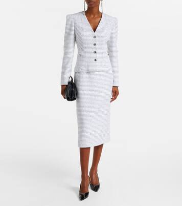 Gonna midi in tweed con paillettes | Alessandra Rich