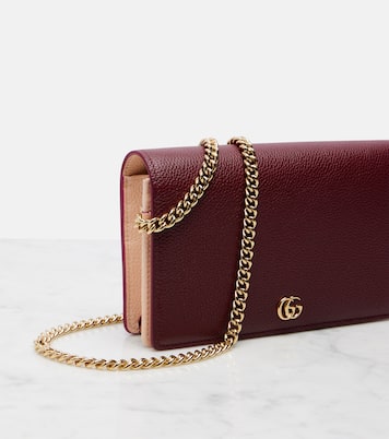 GG Marmont leather wallet on chain | Gucci