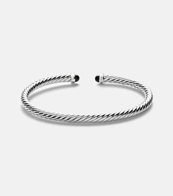 Bracciale Cable Flex in argento sterling e oro 14kt con onici | David Yurman
