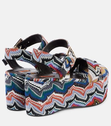Plateausandalen Julia Raschel aus Häkelstrick | Missoni