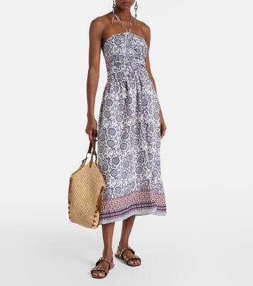 Robe midi en coton à fleurs | Velvet