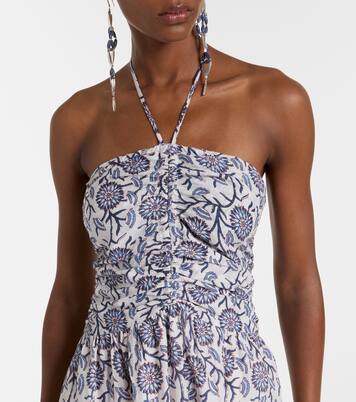 Robe midi en coton à fleurs | Velvet