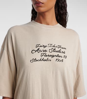 T-shirt rayé en coton à logo | Acne Studios